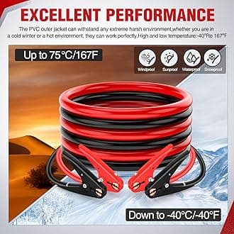 Nilight Jumper Cables for Car Battery 2 Gauge 16 FT Booster Cable Heavy Duty 800 A CCA Jumper Cable with Carrying Bag Jump Start Battery Emergency Kit for Pickup Truck RV Vans SUV