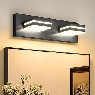 VOLISUN 5CCT Dimmable Bathroom Light Fixtures Over Mirror, Modern Bathroom Vanity Light Fixtures, 360°Rotatable Head, Black LED Vanity Lights for Bathrooms(15.5-Inch)