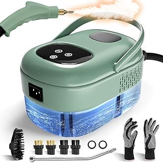 Steam Cleaner Handheld, 2500W High Pressure Steamer for Cleaning, Multi-Purpose Steamer for Home Use with 1.1L Water Tank, Car Steamer, Portable steamer for Kitchen, Furniture, Grout, Tile (Green)
