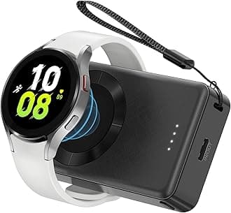 LVFAN for Samsung Galaxy Watch 7 Ultra Charger, 4000mAh Fast Charging Portable Power Bank Wireless Magnetic Charger for Samsung Galaxy Watch 7 Ultra 6 Classic 5 Pro 4 3, Active 2/1, Gear S4/3 - Black