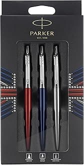 Jotter London Trio Discovery Pack: Ballpoint Pen (Royal Blue), Gel Pen (Red Kensington) & Mechanical Pencil (Stainless Steel)