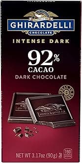 GHIRARDELLI INTENSE DARK 92% Cacao Chocolate Bars, 3.17 oz Bar (Pack of 12) – Premium Extra Dark Chocolate for Gifting & Sharing