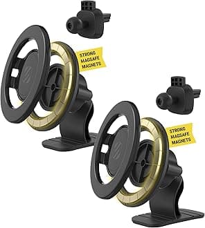 MagicMount SMSDV MagSafe Dashboard/Vent Car Mount, Magnetic Cell Phone Holder, Phone Stand for Dash/Vent Compatible with iPhone 16/15/14/13/12/Pro/Max/Plus/Mini/MagSafe Case, Pack of 2