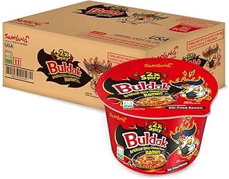 Buldak Spicy Hot Chicken Stir Fried Big Bowl Ramen (2X_Pack of 16)
