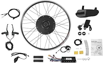 48V 1000W Electric Bike Conversion Kit, 28"/ 29" 700C Rear Wheel Electric Bicycle Hub Motor Conversion Kit Powerful E-Bike Conversion Kit Dual Mode Controller w/LCD Display 5-Speed Adjustment