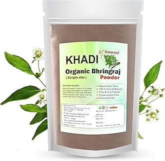 Khadi Omorose Bhringraj Powder for hair growth (100 Grams) | For Hair Mask and Eating | 100% Pure and Natural | No Chemical, No Preservatives