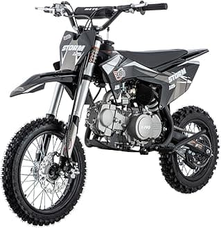 X-PRO Storm 125cc Zongshen Brand Engine Dirt Bike with 4-Speed Manual Transmission, Kick Start, Big 14"/12" Tires! (Black)