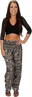 Happy TrunksHarem Pants for Women/Women’s Yoga Pants with Pockets (S-XXL) Hippie Clothes/Boho Clothes for Women/Beach Lounge