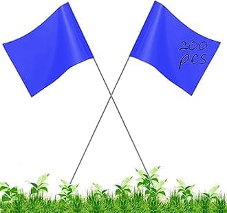 Marking Flags 200 Pack Marker Flags, 4x5x15 Inch Yard Flags, Lawn Flags, Invisible Fence, Survey Flags, Landscape Flags, Sprinkler Flags, Surveyor Flags, Stake Flags, Boundary Flags Dog Training