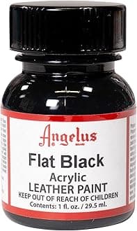 Acrylic Leather Paint For Shoes, Sneakers, Leather, Canvas, Furniture, and More - 1 Fl Oz, Flat Black