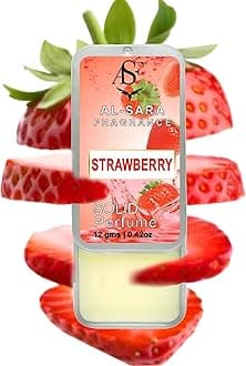 STRAWBERRY Solid Perfume for Men & Women | Alcohol-Free, Non-Greasy, Long-Lasting Natural Fragrance | Portable & Travel-Friendly Cologne (Strawberry)
