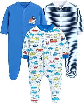 EIO100% Cotton Rompers Sleepsuits Jumpsuit Night Suits for Infants Newborn Baby Boys & Girls