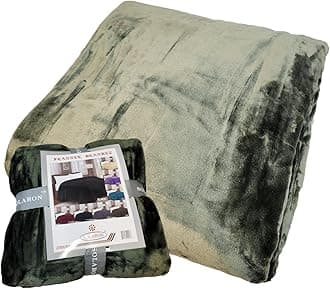 SOLARONQueen Blanket Soft Extra Large for Fall Winter Spring All Season Cozy Warm 430GSM Medium Weight Thermal Thick Flannel Fleece for Couch Bed Sofa 88 x 95 inches (Olive, 1)