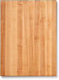 John Boos R-Board Series Rectangular Wooden Maple Cutting Board 24”x18” – 1.5” Thick, 18-lb Reversible Butcher Block with Edge-Grain & Finger Grips – Made in the USA