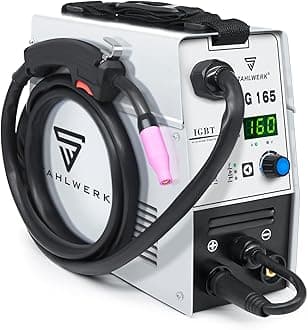 Mig Welder 165A 110V/220V Flux Core Welder Flux MIG/Lift TIG/Stick 3-in-1 Large LED Digital Display Welding Machine IGBT Inverter Welder