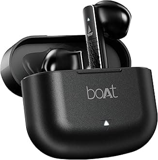 Boat Airdopes 91 Prime, 45HRS Battery, 13mm Drivers, Metallic Finish, Low Latency,ENx Tech, Fast Charge, v5.3 Bluetooth TWS in Ear Earbuds Wireless Earphones with mic (Midnight Black)