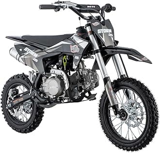 X-PRO Storm 125cc Zongshen Brand Engine Dirt Bike with 4-Speed Semi-Automatic Transmission, Kick Start, Big 14"/12" Tires! (Black)