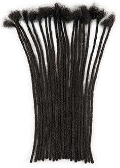 0.2cm Thickness 100% Human Hair Dreadlock Extensions for Men/Women 10 Inch 60 Strands Full Handmade Can be Dyed and Bleached Permanent Loc Extensions Human Hair Natural Black