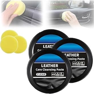 Leader Cleaning and Care Cream & Cleaning Paste for Leather Care,Leather Care Cleaning Paste,Car Leather Conditioner Oil Paste,Automotive Interior Leather Cleaning Cream,Leather Luster Kit (3pcs)