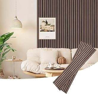 94 Inch Wood Wall Panels for Interior Wall Decor Noise Reduction,Fluted Wood Slat Panel Feature Soundproof Paneling,Living Room,Bedroom,Office,Store,Walnut