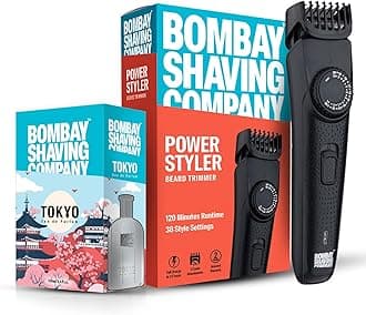 Bombay Shaving Co Trimmer Men, 2X Fast Charging, 2 Yr Warranty, 80Min runtime, Hair Trimmer, Shaving Machine, Cordless Beard, 38 length Settings, Flash USB Cable fast Charging (With Men’s Fragrance worth Rs. 795/- FREE)