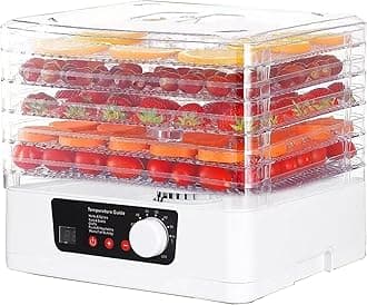 ALLESM Food Dehydrator Machine, 70℃ Temperature Control, 5 BPA-Free Stackable Tray, with Powerful Drying Capacity for Jerky, Fruit, Meat, Veggies, Dog Treats, Herbs, Yogurt