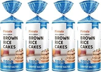 Pintola Organic Brown Rice Cake Lightly Salted (130g x 4) | Gluten-Free Snack | 9 Wholegrains | Low Fat | 30 Calories per Cake | Soy & Yeast Free | Healthy Snack for Weight Loss