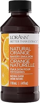 LorAnn Oils Orange Bakery Emulsion: True Essence, Ideal for Boosting Fruit Tones in Cakes, Cookies & Desserts, Gluten-Free, Keto-Friendly, Extract Substitute Essential for Your Kitchen, 4 Oz