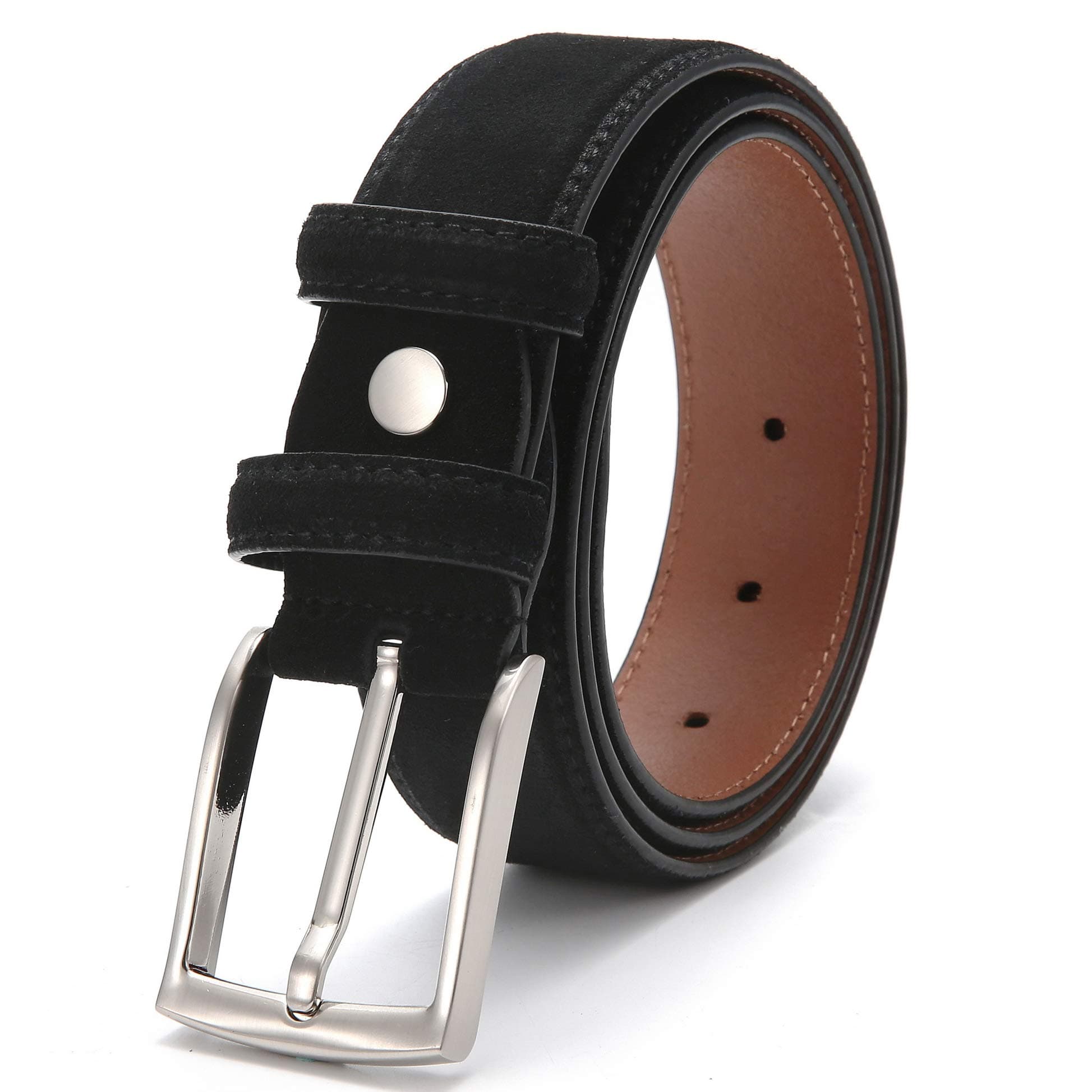 Thick Suede Leather Belt for Men Casual Dress Belts