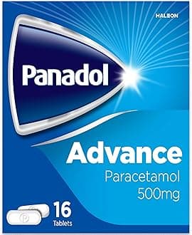 Panadol Advance Painkillers, 500mg Paracetamol Tablets, Pain Relief for Migraines, Headaches, Backache, Period Pain and Toothache, Pack of 16