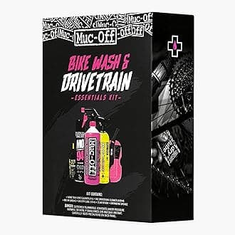 Muc-Off Bike Wash & Drivetrain Essentials Kit - Perfect Kit To Clean, Protect And Lube Your Bicycle Drivetrain - Includes Bike Cleaner, Lube And More