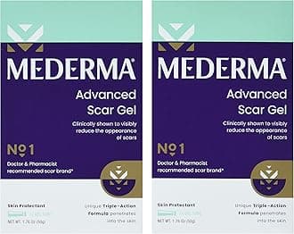 Advanced Scar Gel 1x Daily Reduces The Appearance of Old New Scars #1 Doctor Pharmacist Recommended Brand for Scars 1.76oz, Clear, 100g (2x50g)