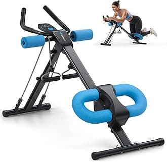 Ab Machine, Ab Workout Equipment, Adjustable Ab Trainer Machine for Abs Workout at Home Gym, Foldable, Knee Protection, Abdominal Trainer for Stomach Workout