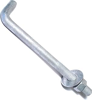 Hard to Find Fastener Hot Dip Galvanized Anchor Bolts, Sturdy Steel Anchors for Concrete, Cement, Asphalt in Construction, 3/4-10 x 10, Pack of 10