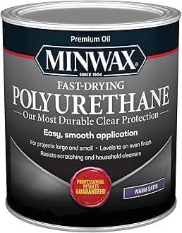 Fast Drying Polyurethane Protective Wood Finish, Warm Satin, 1 Quart