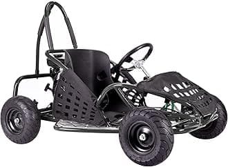 79cc 4-Stroke Gas Go Kart, 2.5HP Off Road GoKart EPA Approved with Steel Tubular Frame, Seat Belt, 13 inch All-Terrain Tires for Kids and Teens (Black)