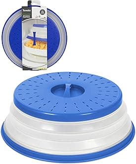 Tovolo Easy Grip, Collapsible Microwave Cover 10.5 Inch, Stratus Blue, Medium