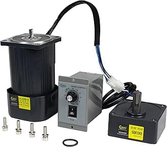 CNCTOPBAOS 120W Adjustable Variable Gear Reducer Motor 4.4N.m 110V 10K,160RPM Speed Governor Controller,High Torque Single Phase CW/CCW AC Geared Speed Control Reduction Electric Gear Motor 15mm Shaft