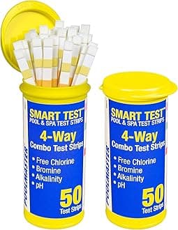 Poolmaster 22200 Smart 4-Way Swimming Pool and Spa Water Chemistry Test Strips, 100 Count, 2 Pack, Made in The USA, Yellow