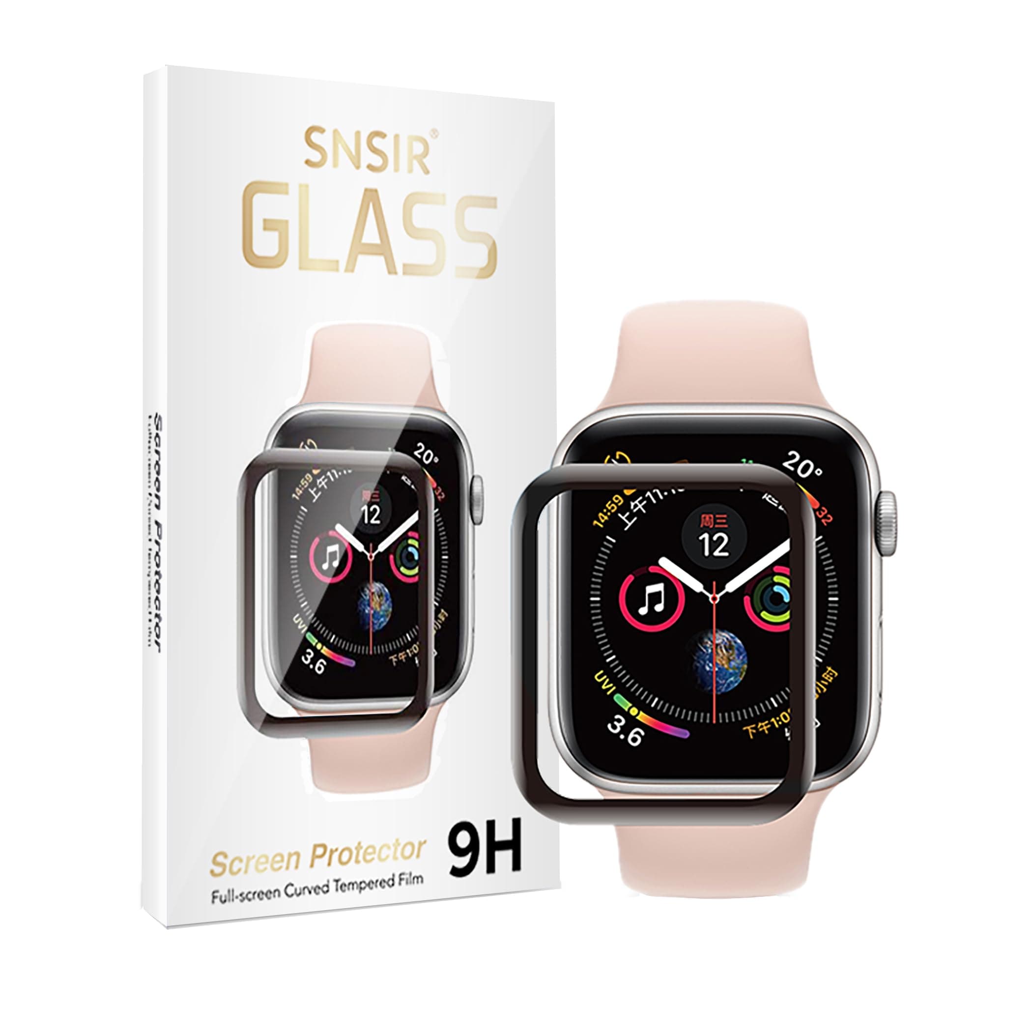 2 Pack - Liquid Tempered Glass Screen Protector Compatible for Apple Watch Full Coverage Protective Foil 9H 2.5D(40mm)