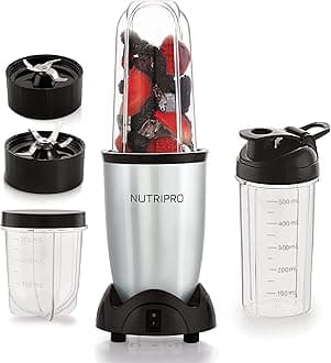 NutriPro Juicer Mixer Grinder - Smoothie Maker - 500 Watts (3 Jar, Silver) - 2 Year Warranty