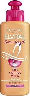 L’Oréal Paris Elvital Leave-In Hair Treatment Against Split Ends, For Long, Damaged Hair, No Rinse, No Parabens, With Castor Oil, Dream Length No Split Ends Milk, 1 x 200 ml