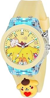 Cute Cartoon Multi Color Lights Rubber Strap Analog Watch for Girls, Pikacu