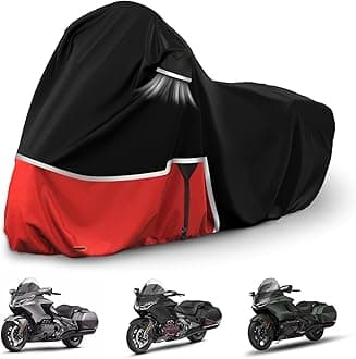 Waterproof Motorcycle Cover Replace for Honda Goldwing Without Trunk Models, 420D Oxford Cloth Automatic DCT, GL1800, Valkyrie Tourer Motorcycle Cover for Snow Rain Dust Protection