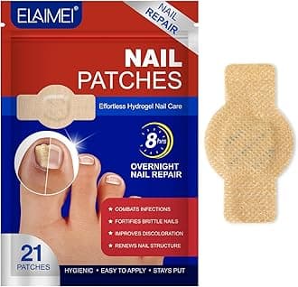 Toenail Treatment Extra Strength, 21 Pcs Nail Repair Patches, 8 Hours Overnight Renewal for Thick, Brittle and Discolored Toe Nail, Repair & Strengthen Damaged Foot Nails