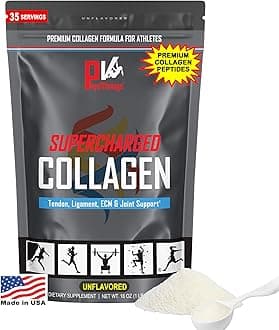 PhysiVantage Supercharged Collagen Peptides Powder - Hydrolyzed Collagen for Joint, Tendon, Ligament, & Skin Health Support - Unflavored, Keto, Paleo, 16oz | Enhanced with Vitamin C, BCAAs, Grass-Fed