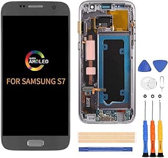 A-MIND OLED Screen Replacement Include Frame for Samsung Galaxy S7 G930 (Not for S7 Edge) 5.1inch Touch Digitizer LCD Display Assembly Repair Kits,with Screen Protector+Tools (Black Not Original)