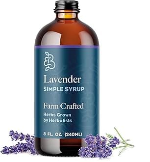 Bluestem Botanicals Lavender Simple Syrup for Cocktails, Mocktail Mixers for Drinks, Non Alcoholic Drink Syrup, 8oz. Bottle