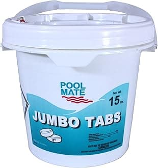 Pool Mate 15-Pounds Premium Slow-Dissolving Jumbo Tabs, Chlorine Tablets 3 Inch, Made in USA