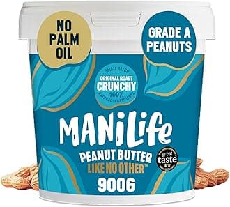 ManiLife Original Roast Crunchy Peanut Butter, 900g Tub - Small Batch Vegan Peanut Butter Made from Single Origin Grade-A Argentine Peanuts - No Palm Oil, No Added Sugar, No GMOs